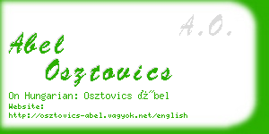 abel osztovics business card